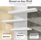 16" White Floating Shelves 12inch Deep Wall Shelf, Set of 2 - Image 6
