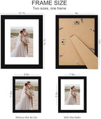 Hongkee 9x12 Picture Frame Set of 4, Made of Real Glass and Rustic Black Frame - Display Picture 6x8 with Mat or 9 x 12 Without Mat, 9 by 12 Photo for Wall or Tabletop - Image 2