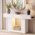 Homieasy Console Table, 47" Entryway Table with Charging Station, White by Homieasy