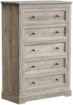 LOUVIXA Farmhouse Dresser 5 Drawer, Bedroom Chest of Drawers, Dressers with 5 Drawers, Wooden Dressers for Bedroom, Living Room, Tv Stand, Entryway(Rustic Yellow) - Image 3