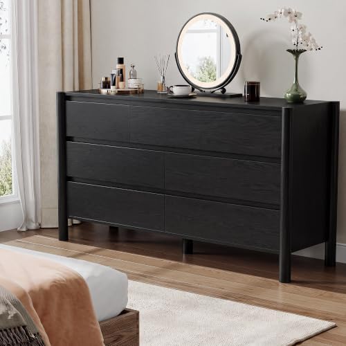 HOUROM Black Dresser for Bedroom,51" Wide 7 Drawer Mid Century Modern Chest - Image 6