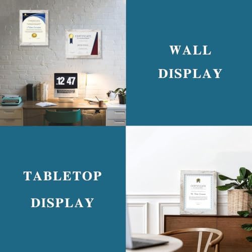 Hongkee 8.5 x 11 Picture Frame Set of 4, Made of Glass and Multicolour Certificate & Diploma Frame, 8.5 by 11 Photo for Wall or Tabletop - Display Picture 6x8 with Mat or 8.5x11 Without Mat - Image 4