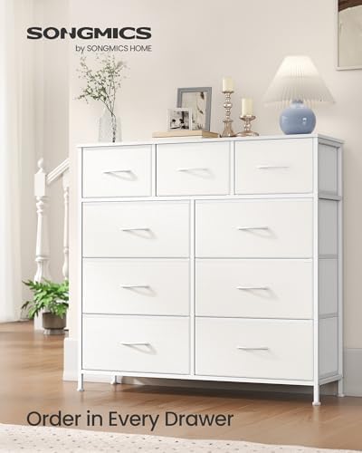 SONGMICS Dresser for Bedroom, Wide Dresser with 9 Fabric Drawers - Image 3