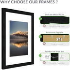 11x17 Poster Frame, Black Wood Frame with 8x12 Mat, 3 Pack - Image 3