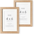 4x6 Picture Frame, Solid Oak Wood 4x6 Frames with Mat to 3x5 by TumblerHome