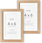 4x6 Picture Frame, Solid Oak Wood 4x6 Frames with Mat to 3x5 by TumblerHome