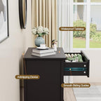 4 Drawer Dresser for Bedroom, 35'' Tall Storage Chest of Drawers, Black - Image 6