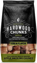 Fire & Flavor Apple Wood Chunks for Smoking and Grilling - All-Natural, Long-Lasting with a Mildly Sweet Flavor - Large Chunk Wood Chips for Smokers,Green 4 Pounds by FireFlavor
