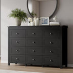 BORNOON 12-Drawer Dresser, Modern Wooden Storage Chest of Drawers, Dresser TV Stand, Wood Drawer Organizer with Metal Handles for Bedroom, Living Room, Hallway by BORNOON