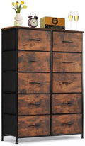 10-Drawer Dresser for Bedroom, Anti-Tip Tall Storage Organizer by SageNest