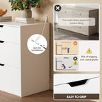 YESHOMY Dresser for Bedroom, 47.2" Modern Wood Chest with 6 Drawers, White - Image 3