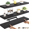 Ballucci Floating Shelves, 36" Long Wall Shelf, Set of 3, Wood Floating Shelves for Wall, Decorative Wall Shelves for Home Office, Living Room, Room Décor, 8" Deep, Set of 3, Black by Ballucci
