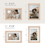 puthiac 5x7 Solid Oak Wood Picture Frames, Natural Oak, 3 Pack - Image 4