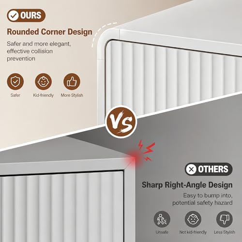 HOUROM 59” Wide White Fluted Dresser for Bedroom with 9 Drawers - Image 3