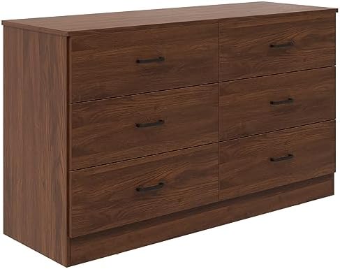 Bigbiglife Wood Dresser for Bedroom, 6 Drawer Double Dresser, Mid Century Modern Chest of Drawers with Deep Drawers, Large Storage Organizer for Living Room, Closet(Walnut Brown) by Bigbiglife