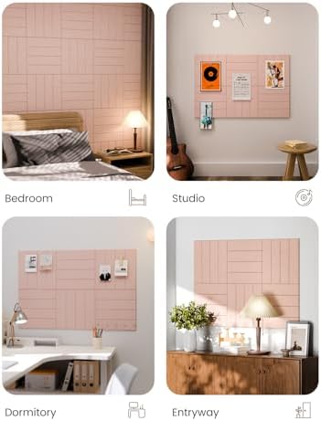 Fluxynara Felt Bulletin Board & Cork Board Alternative, Pink - Image 6
