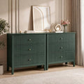 RoyalCraft Large 3 Drawer Dresser Set of 2, Fluted Chest of Drawers with Storage, Modern Painted 30 inch Tall Nightstand for Bedroom Living Room Entryway, Dark Green by Bringyoubetterlife
