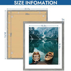 Hongkee 20x24 Picture Frame Set of 4, 20 x 24 Grey Wood Style(Mat 16x20) - Image 3