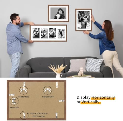puthiac 9x12 Solid Oak Wood Picture Frame, Walnut, 1 Pack - Image 4