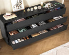 TEENFON 63" Dresser for Bedroom with 9 Drawers, Black Dresser with Metal Slide, Bedroom Dressers, Wood Dressers & Chests of Drawers for Bedroom, Hallway, Black - Image 4