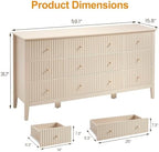 RoyalCraft Fluted Dresser for Bedroom with 9 Drawers, 59" Wide Long Dresser - Image 2
