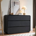 Standifurno Curved Dresser with 6 Drawers, 47" Wide Chest of Drawers with Clothes Storage Organizer, Wood Dresser Closet for Living Room, Hallway (Black) by StandifurnoFurniture