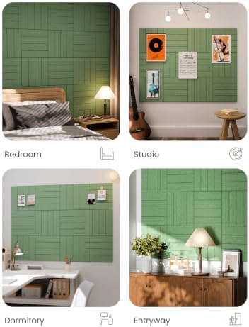 Fluxynara 48" x 36" Large Felt Bulletin Board, Moss Green - Image 7
