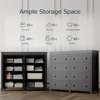 Xixini 47.2" Wide 8-Drawer Farmhouse Dresser for Bedroom, Black - Image 4