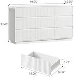 Wodeer White Dresser Fluted 9 Drawers Dresser for Bedroom, 59" Wide Wood Chest of Drawers with Hidden Handles & Rounded Corners, Modern TV Stand Storage Cabinet for Living Room, Hallway, Entryway - Image 2