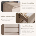 Aitjunz Modern 5 Drawers Dresser for Bedroom, 45" Tall Curved Dresser,Cream - Image 5