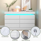 Gyfimoie 6 Drawer Dresser with Power Outlet, Dresser with LED Light - Image 6