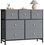 Sweetcrispy 7 Drawer Dresser for Bedroom Storage with Fabric Bins, Blue by Sweetcrispy
