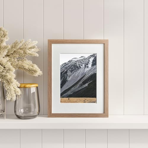 8x12 Picture Frame, Solid Oak Wood 8x12 Frames with Mat to 6x9 - Image 2