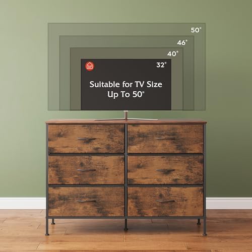 WLIVE Dresser for Bedroom with 6 Fabric Drawers, Rustic Brown - Image 6