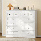wanan Tall 6 Drawer Dresser for Bedroom, White Modern 43.3'' Tall Wood Chest of Drawers, Storage Organizer with Smooth Metal Rails & Anti-Tip Kit for Closet, Hallway, Living Room - Image 6