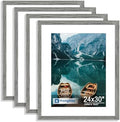 Hongkee 24x30 Frame Set of 4, 24 x 30 Grey Wood Style(Mat 18x24) by Hongkee