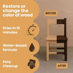 Furniture Clinic Wood Stain | Natural Oak | Water Based | Fast Drying, Low Odor, & Non-Toxic | for Indoor & Outdoor Furniture and More | Multiple Finishes | (8.5oz / 250ml) - Image 3