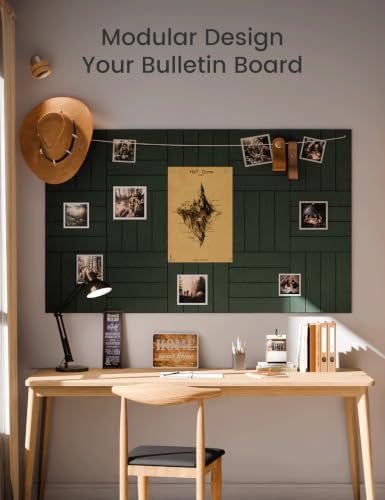 Fluxynara 48" x 36" Large Felt Bulletin Board, Pine Green - Image 6