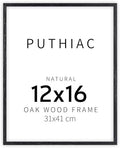 puthiac 12x16 Solid Oak Wood Picture Frame, Black, 1 Pack by PUTHIAC