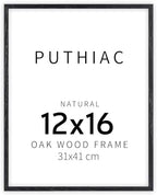 puthiac 12x16 Solid Oak Wood Picture Frame, Black, 1 Pack by PUTHIAC