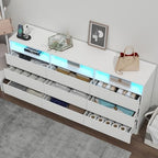 Gyfimoie 63" White 9-Drawer Dresser for Bedroom w/Power Outlet, LED Light - Image 3