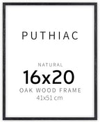 puthiac 16x20 Solid Oak Wood Picture Frame, Black, 1 Pack by PUTHIAC