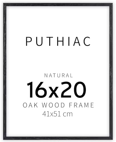 puthiac 16x20 Solid Oak Wood Picture Frame, Black, 1 Pack by PUTHIAC