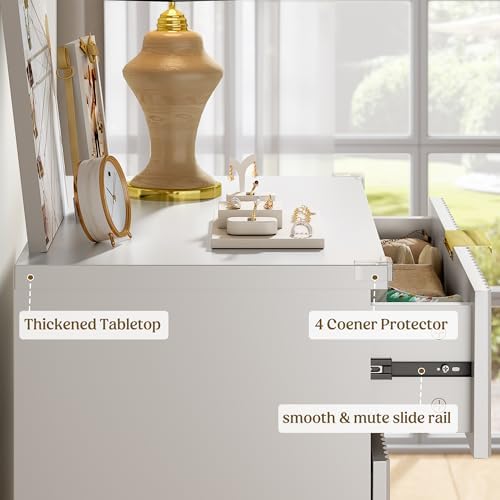 Wood Tall 5 Drawers Dresser, 27.6" W Fluted Modern Dressers for Bedroom - Image 5