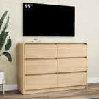 6 Drawer Dresser for Bedroom,Modern Chest of Drawer with Round Corner and No-Handle Design,Bedroom Storage Organizer Dresser for Closet,Hallway - Image 2