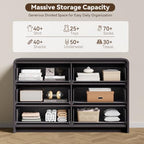 47" Fluted 6 Drawer Dresser for Bedroom, Living Room, Entryway Black Walnut - Image 4