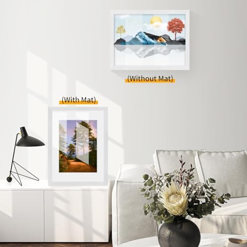puthiac 9x12 Solid Oak Wood Picture Frame, White, 1 Pack - Image 5