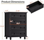 4 Drawer Dresser for Bedroom, 35'' Tall Storage Chest of Drawers, Black - Image 2