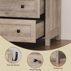 BORNOON 3-Drawer Dresser, Small Wooden Chest of Drawers with Metal Knobs, Water-Resistant Top, Storage Organizer with Anti-Tip Kit for Bedroom, Nursery, Living Room - Image 5