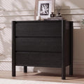 CHUWELL 27.6" Wide Black 3 Drawer Dresser for Bedroom with Solid Wood Legs by CHUWELLStorageCabinet
